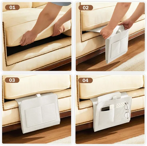 Vista 4 de YOUDENOVA Organizador de Mesita de Noche, Organizador de Almacenamiento de Mesita de Noche, Organizador de Mesita de Noche para Dormitorio, Litera