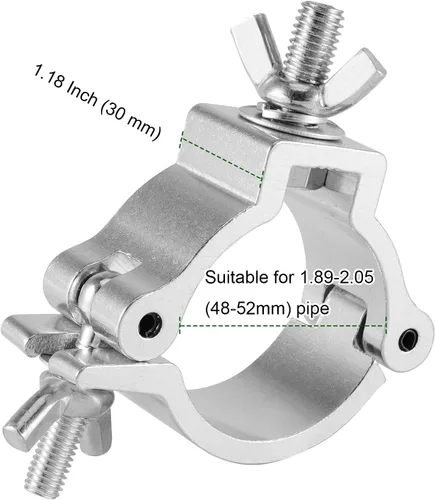 Vista 2 de PINGEUI Paquete de 12 abrazaderas de luz de escenario, abrazadera de iluminación de escenario de aleación de aluminio de 2 pulgadas, abrazadera O