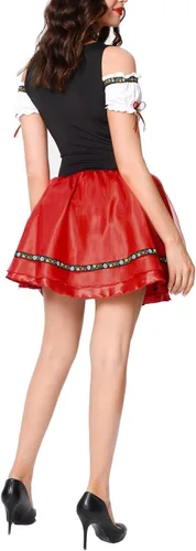 Vista 3 de WKSCLPAI Oktoberfest Costumes Women German Dirndl Dresses Traditional Carnival Clothes Maid Cosplay Party Masquerade Dresses