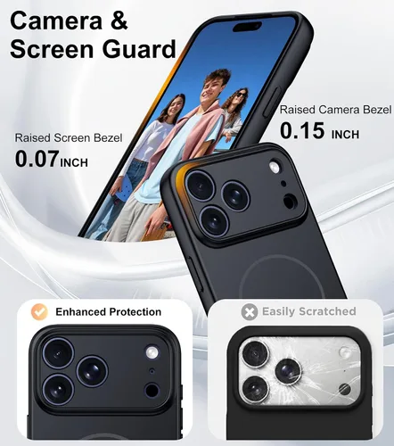 Vista 6 de MOZOTER Funda magnética para iPhone 17 Pro / iPhone 18 Pro, color negro