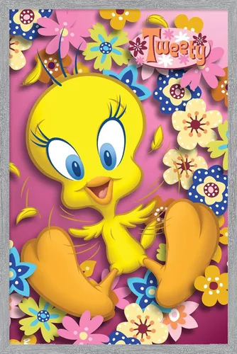 Vista 18 de Trends International Looney Tunes - Póster de pared de Tweety Bird de poder, 14.725 x 22.375 pulgadas, versión enmarcada de madera de granero