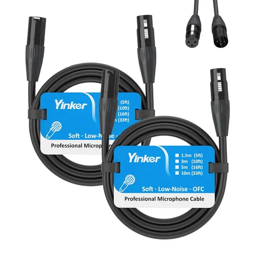 Vista 14 de Cable de micrófono XLR de alta calidad de 5 pies hembra a hembra, paquete de 2