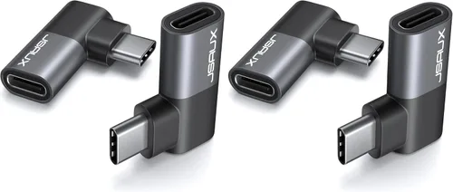 Vista 9 de JSAUX Paquete de 2 adaptadores USB C a USB C de 90 grados, adaptador tipo C de ángulo recto de 100W y 40Gbps para transferencia de datos para Steam