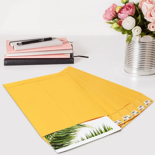 Vista 6 de ValBox Sobres de catálogo autoadhesivos de 10 x 13 pulgadas, 150 paquetes de sobres grandes de papel kraft marrón con solapa para despegar y sellar
