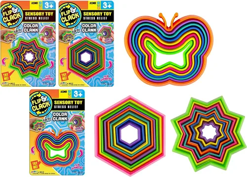 Vista 3 de JA-RU Fidget Star Shape Hexagon Stress Relief Autism Sensory Products & ADHD Toys. ASMR Pop Sound. Fidgets para niños y niños pequeños. Juguetes