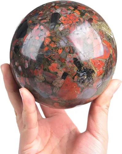 Vista 79 de JIC Gem Piedra Natural de Jaspe Africano Cristal de Curación Esfera Adivinación Bola de Piedra Preciosa, Feng Shui Reiki Aura Decoración