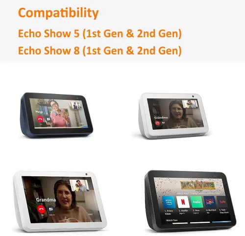 Vista 2 de AutoSonic Soporte compatible con Echo Show 5 y 8 (1ª generación y 2ª generación) Accesorios hechos para Echo Alexa Giratorio e inclinable