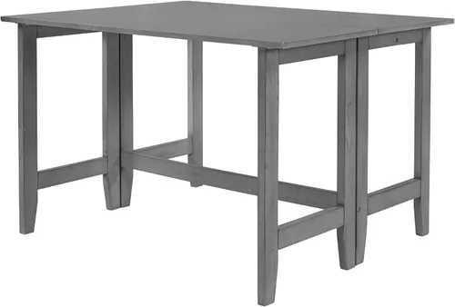 Vista 7 de LUMISOL Mesa de comedor plegable de hojas colgantes de granja, mesa de cocina de comedor abatible que ahorra espacio para 4, mesa de comedor