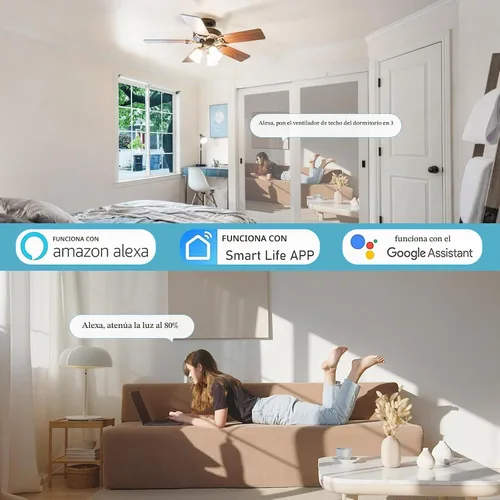 Vista 4 de Universal Hunter - Kit de control remoto para ventilador de techo, kit de control Wi-Fi inteligente