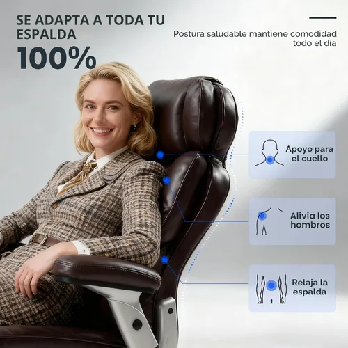 Vista 8 de FLEXISPOT Silla de oficina grande y alta de 600 libras para personas pesadas, silla de escritorio de computadora resistente con soporte lumbar