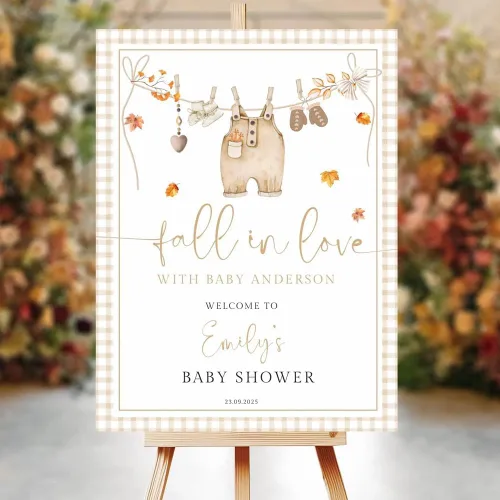 Vista 5 de Letrero de bienvenida personalizado para baby shower, cartel de bienvenida de Oh Baby Fall Baby Shower, póster de ducha de recién nacido con flores