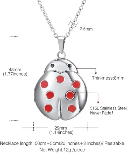 Vista 6 de U7 Women Girls Lucky Necklace Stainless Steel 18K Gold Plated Cute DachshundElephantPig Animal Pendant