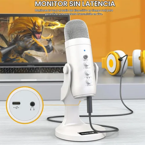 Vista 5 de ZealSound - Micrófono podcast para iPhone, PC y Android con reducción