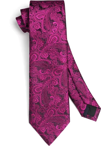 Vista 229 de HISDERN Corbatas para hombre, corbata de cachemira y bolsillo cuadrado tejido clásico floral para hombre, corbata de fiesta de boda