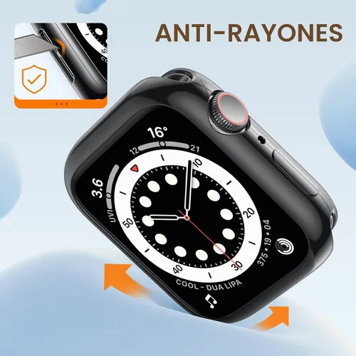 Vista 4 de [Paquete de 2] Funda protectora para Apple Watch SE3/SE2/SE/Series 6/5/4 de Negro+Negro