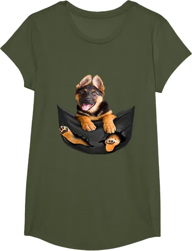 Vista 100 de Dog Lovers Gifts - Camiseta divertida con cara de perro con bolsillo, Negro, S