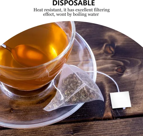Vista 8 de SMASOLO 100pcs Nylon Bolsa de Té Filtro 2.3x2.8 in Sellado Calor Hojas Sueltas Bolsas de Colador de Té Desechable Triangular Infusor Elaboración