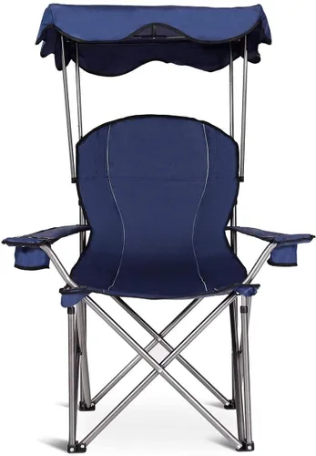 Vista 7 de LDAILY Moccha - Silla de campamento plegable con toldo, silla de campamento portátil con bolsa de transporte, juego resistente al aire libre