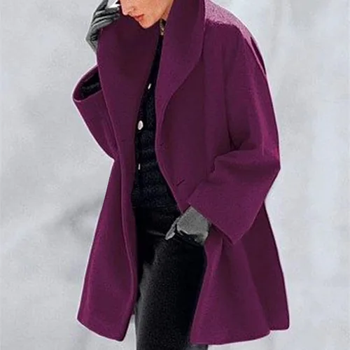 Vista 2 de Chamarras de invierno para mujer, abrigo de lana de invierno, gabardina para mujer, abrigo largo y ajustado