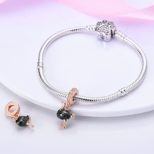 Vista 3 de CYCUFF Abalorios de plata de ley 925 adecuados para collares de dijes, pulseras, abalorios, joyería de regalo para mujeres, familiares y amigas