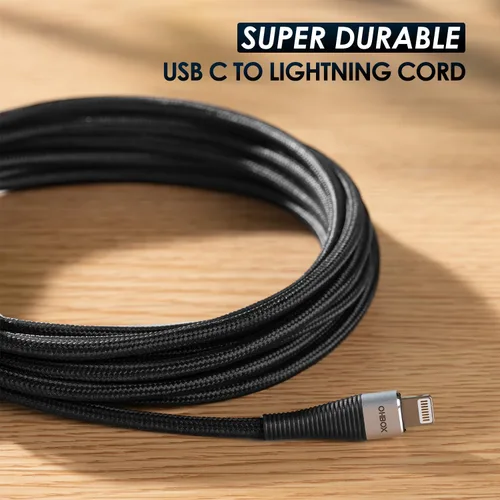 Vista 8 de Cable USB C a Lightning de 6 pies, paquete de 2 [certificado Apple MFi], cable de carga rápida tipo C a cable Lightning para iPhone 14 Pro