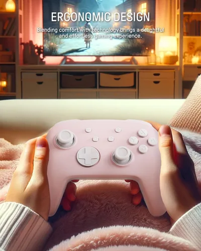Vista 6 de FUNLAB Luminous Pattern Firefly Switch Pro Controller Wireless with 7 LED ColorsPaddleTurbo, Bluetooth Remote Gamepad Compatible with Nintendo