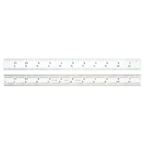Vista 16 de Starrett Regla de acero totalmente flexible con acabado cromado satinado, lectura rápida y graduación en pulgadas, graduación 3R, 6 pulgadas