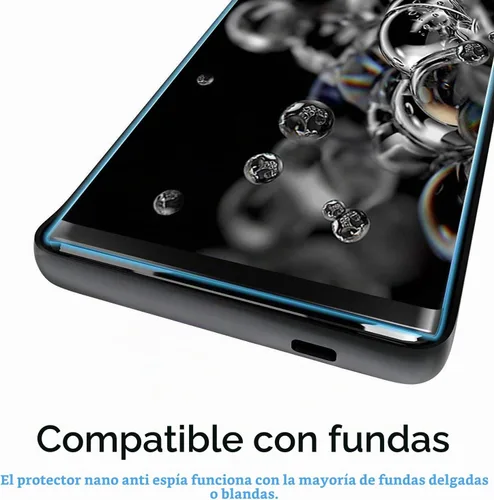 Vista 5 de Protector de pantalla de privacidad para Galaxy S20 Ultra, compatible con fundas, huellas dactilares disponibles, película suave para Samsung Galaxy