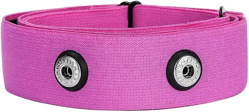 Vista 3 de Correa de pecho de repuesto para monitor de frecuencia cardíaca para Polar H7 H1 Wahoo Tickr Garmin (negro y rosa, XL)