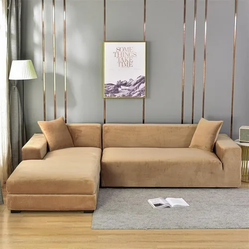 Vista 9 de MIPOPS Fundas de sofá de tela de terciopelo, funda elástica para sofá seccional, funda de sofá en forma de L, funda para sillón diván para sala de J