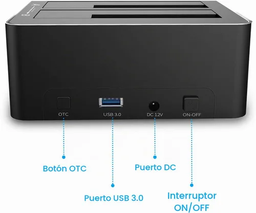 Vista 8 de RSHTECH Estación de acoplamiento de disco duro,Aluminio Dual Bay USB 3.0