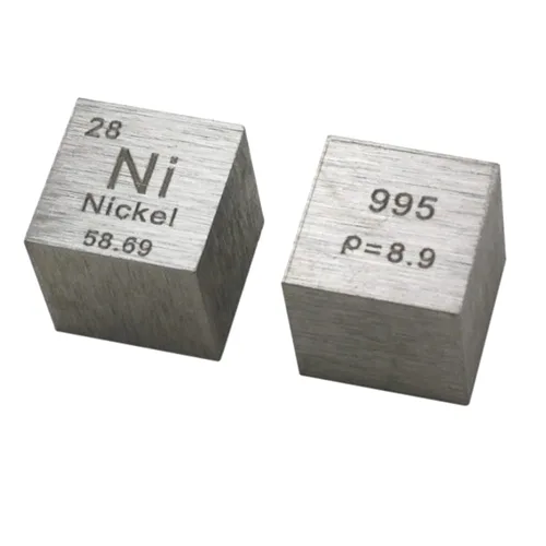 Vista 7 de Juego de 5 cubos de elementos de 0.394 pulgadas (0.394 in), tungsteno, niobio, níquel, cobre, titanio, cubos de densidad de hasta un 99.99% de metal