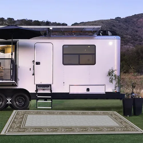 Vista 13 de EEZ RV Products - Esteras reversibles resistentes para exteriores de 9'x12' para RVing/Boondocking