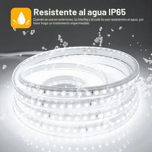 Vista 4 de Luces de Cuerda LED de 6.56 pies para Exteriores, Luces de Cuerda LED Cortables de 110V para Exteriores Impermeables 6500K para Interiores