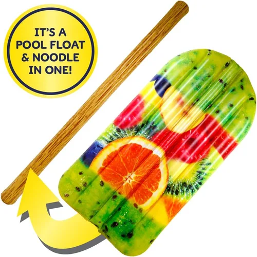 Vista 2 de Flotador de paletas de frutas y fideos – Tubo flotante de piscina, balsas inflables para niños y adultos – Flotador grande para natación en la playa