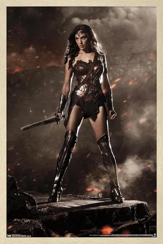 Vista 7 de Trends International DC Comics Movie Batman v Superman - Wonder Woman Wall Poster, 22.4L x 14.7W, Barnwood Framed Version Versión enmarcada Barnwood