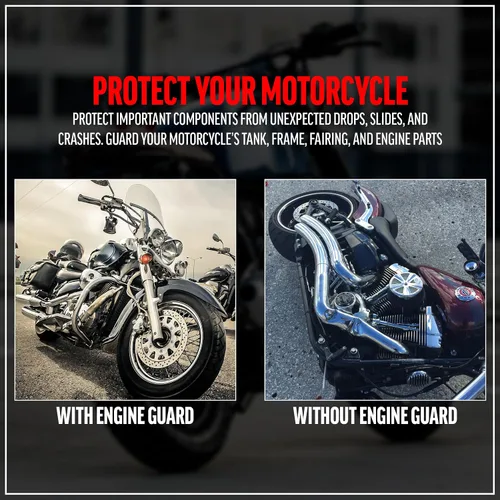 Vista 7 de Krator Protector del motor, cromo, barra de choque de carretera compatible con Honda VT750C2 Shadow Spirit 2007-2022