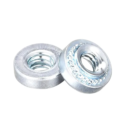 Vista 5 de uxcell Tuercas autoadhesivas, acero al carbono #4-40 x 0.1 pulgadas con tuerca de remache galvanizado de cabeza redonda, acero de cabeza redonda