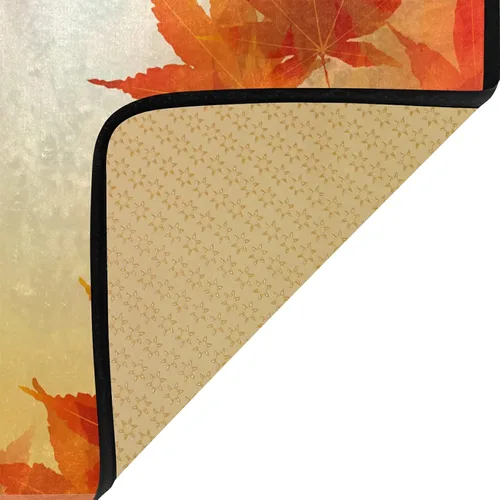 Vista 5 de Alfombras para el día de Acción de Gracias, hojas de otoño y otoño, alfombras de arce dorado para cocina, baño, Navidad, tapete decorativo pequeño