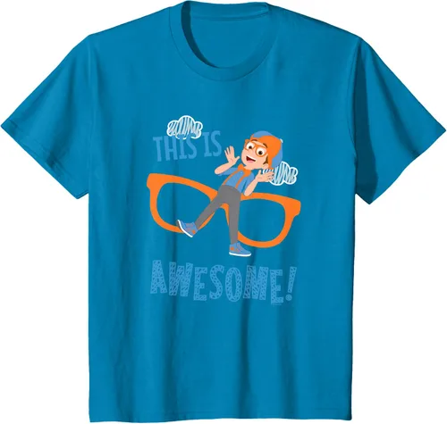 Vista 6 de Blippi This is Awesome Glasses - Camiseta talla S Azul Pastel