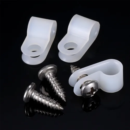 Vista 11 de Hicarer Paquete de 50 abrazaderas de cable tipo R, clips de sujeción de cable de montaje de tornillo de nailon con 50 tornillos para gestión de Negro
