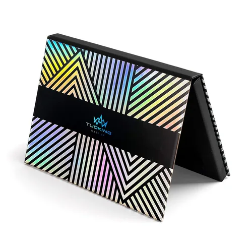 Vista 9 de Paleta magnética de maquillaje con espejo y 20 calcomanías de metal, paleta de almacenamiento vacía para sombra de ojos, resaltador de polvo