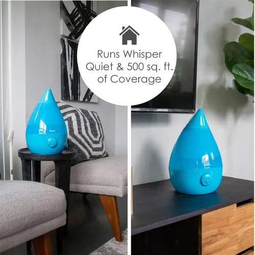 Vista 4 de Crane - Humidificador ultrasónico de vapor frío para dormitorio, cuarto del bebé, habitación de niños, plantas u oficina, tanque grande de 1 galón