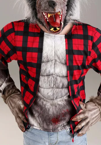 Vista 4 de Disfraz de Hombre Lobo Astuto para Niños Multicolor