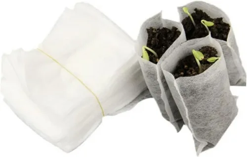 Vista 3 de 200Pcs Biodegradable Non-Woven Plant Grow Bags, Breathable Nursery Pots