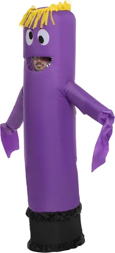 Vista 4 de Spooktacular Creations Disfraz inflable de tubo de bailarina, brazo ondeando loco, disfraz de Halloween tamaño adulto