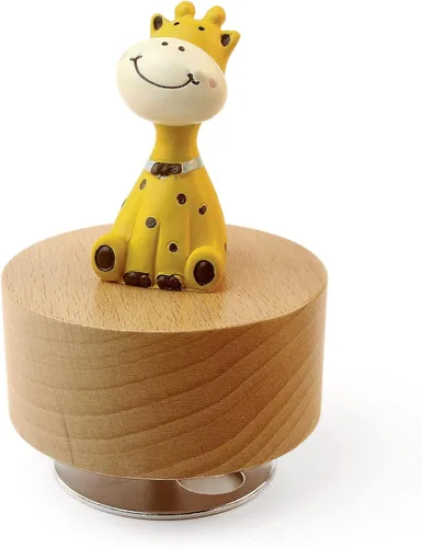 Vista 16 de SOFTALK Caja de música mecánica de madera con diseño de animal, con texto en inglés "You are My Sunshine", regalo para niños y niñas (oso)