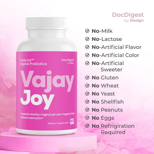 Vista 7 de DocDigest by Design VajayJoy Píldoras de equilibrio de pH - Probiótico vaginal para mujer para la regulación del pH, clínicamente demostrado