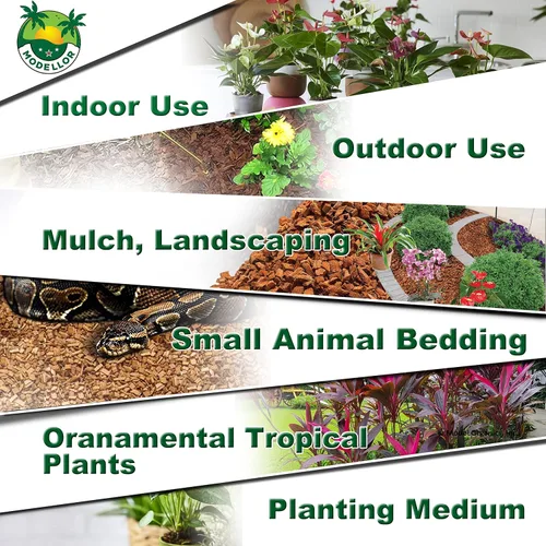 Vista 4 de MODELLOR Premium súper lavado, limpio, chips de coco, rinde 2 pies cúbicos de chips sueltos. Sustrato para reptiles, orgánico, absorbe olores