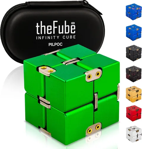 Vista 16 de PILPOC theFube Cubo Infinito Fidget Toys para Adultos - Cubo Mágico Infinito de Aluminio con Estuche, Resistente, Pesado, Alivio del Estrés